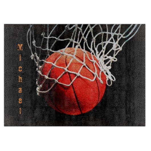 Basketball Jouw naam Snijplank (Voorkant)