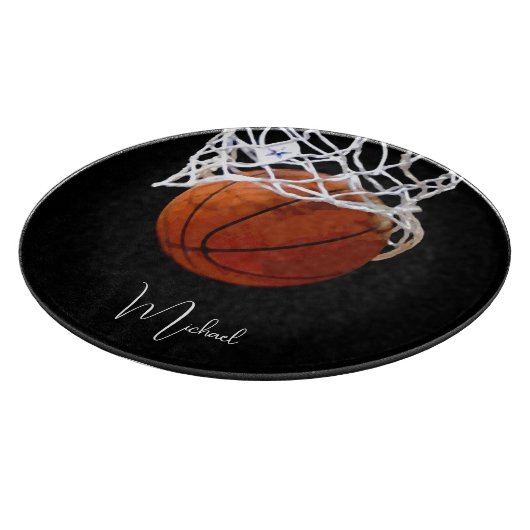 Basketball Jouw naam Snijplank (Hoek)