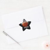 Basketball Jouw naam Ster Sticker (Envelop)