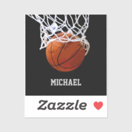 Basketball Jouw naam Sticker