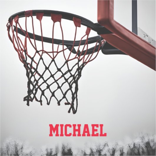 Basketball Jouw naam Sticker (Voorkant)