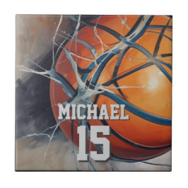 Basketball Jouw naam Tegeltje