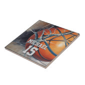 Basketball Jouw naam Tegeltje (Zijkant)