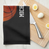 Basketball Jouw naam Theedoek (Quarter Fold)