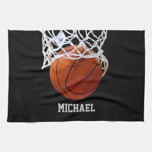 Basketball Jouw naam Theedoek (Horizontaal)