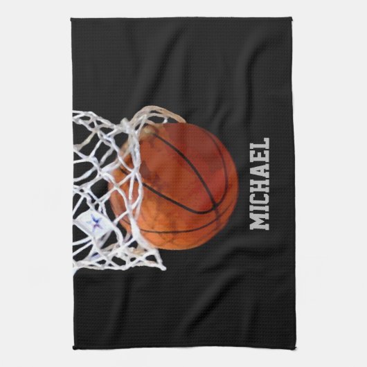 Basketball Jouw naam Theedoek (Verticaal)