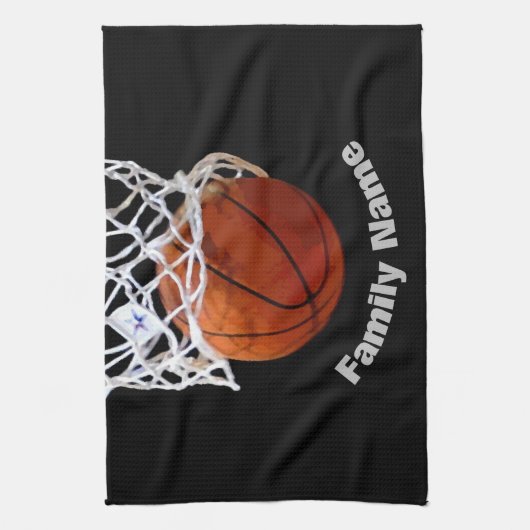 Basketball Jouw naam Theedoek (Verticaal)