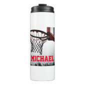 Basketball Jouw naam Thermosbeker (Voorkant)