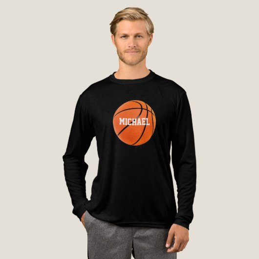 Basketball Jouw naam Tri-Blend Shirt (Voorkant)