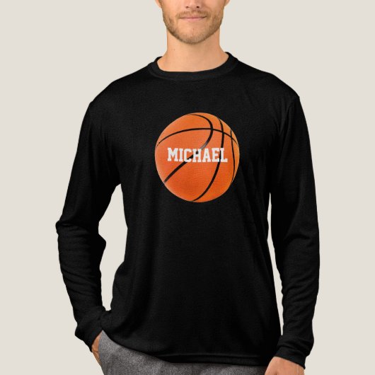 Basketball Jouw naam Tri-Blend Shirt (Voorkant volledig)