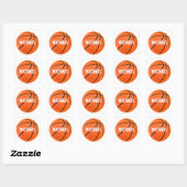 Basketball Jouw naam Vierkante Sticker (Vel)
