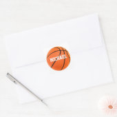 Basketball Jouw naam Vierkante Sticker (Envelop)