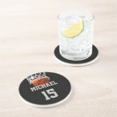 Basketball Jouw naam Zandsteen Onderzetter (Zijkant)