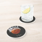 Basketball Jouw naam Zandsteen Onderzetter (Zijkant)