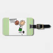 Basketball Jump Shot Green T-shirts en cadeautjes Bagagelabel (Voorkant horizontaal)