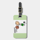 Basketball Jump Shot Green T-shirts en cadeautjes Bagagelabel (Voorkant verticaal)