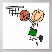 Basketball Jump Shot Green T-shirts en cadeautjes Poster (Voorkant)