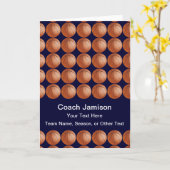 Basketball Kaart voor coach, blauw, blanco binneni (Gele Bloem)