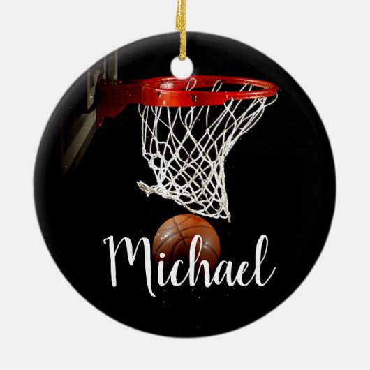 Basketball Keramisch Ornament (Achterkant)