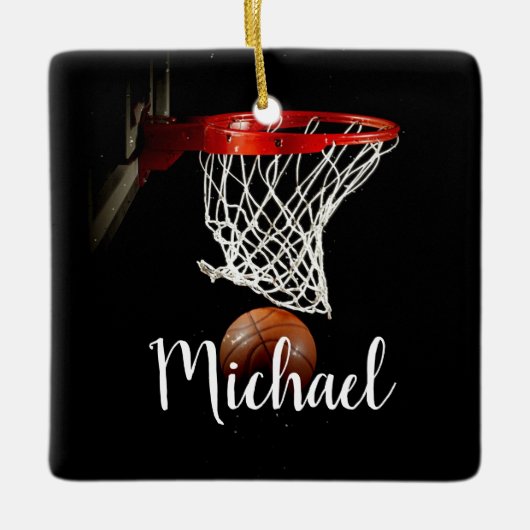 Basketball Keramisch Ornament (Voorkant)