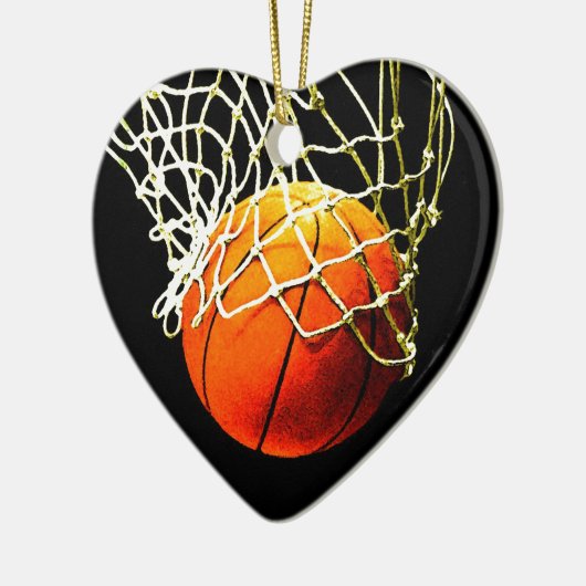 Basketball Keramisch Ornament (Links)