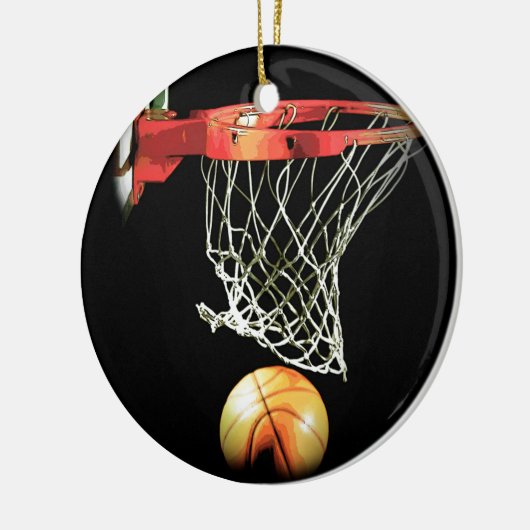 Basketball Keramisch Ornament (Links)