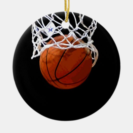 Basketball Keramisch Ornament (Voorkant)
