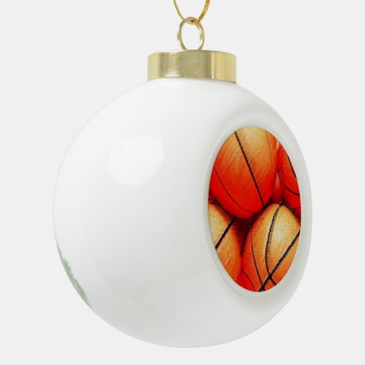 Basketball Keramische Bal Ornament (Links)