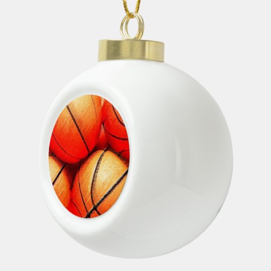 Basketball Keramische Bal Ornament (Rechts)