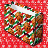 Basketball kerstbal Voeg er naam aan toe: Stripe R Groot Cadeauzakje