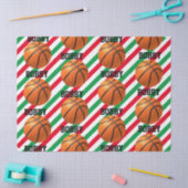 Basketball kerstbal Voeg er naam aan toe: Stripe R Tissuepapier (Craft)