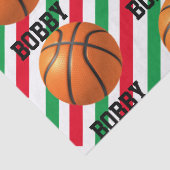 Basketball kerstbal Voeg er naam aan toe: Stripe R Tissuepapier (Detail)