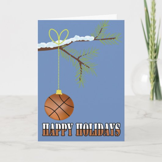Basketball Kerstmis Bauble Feestdagen Kaart (Voorkant)