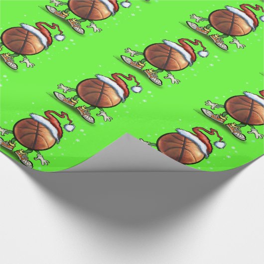 Basketball Kerstmis Cadeaupapier (Hoek)