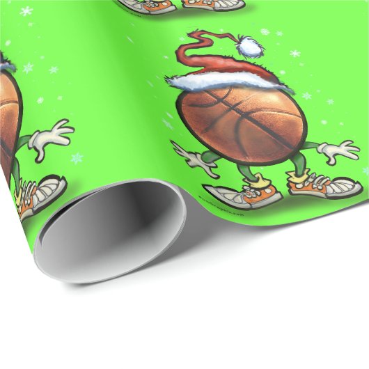 Basketball Kerstmis Cadeaupapier (Rol Hoek)