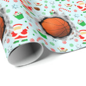Basketball Kerstmis Cadeaupapier (Rol Hoek)