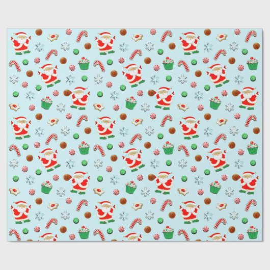 Basketball Kerstmis Cadeaupapier (Vlak)