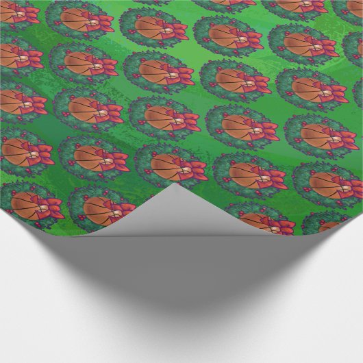 Basketball Kerstmis Cadeaupapier (Hoek)