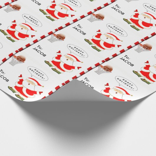 Basketball Kerstmis Cadeaupapier (Hoek)