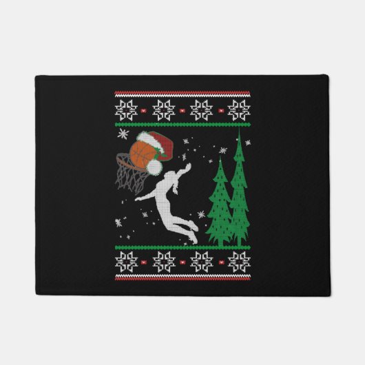 Basketball Kerstmis Deurmat (Voorkant)