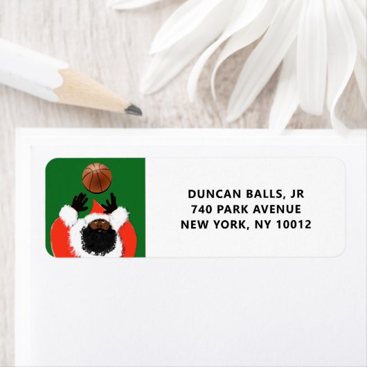 Basketball Kerstmis Etiket (Insitu)