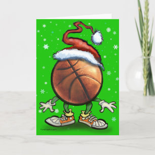 Basketball Kerstmis Feestdagen Kaart