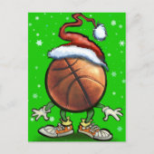 Basketball Kerstmis Feestdagenkaart (Voorkant)