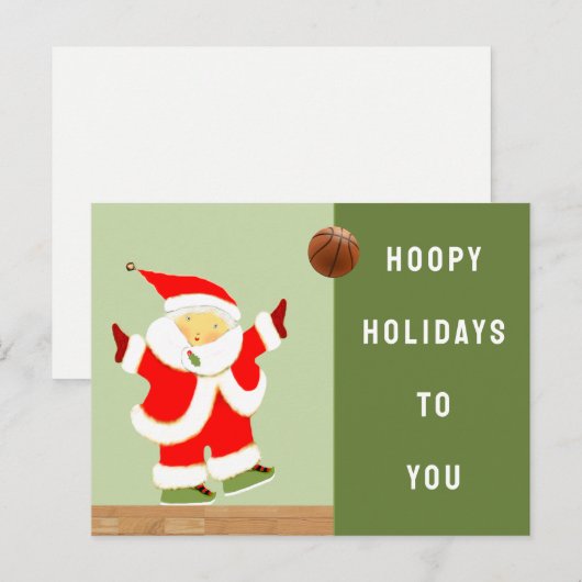 Basketball Kerstmis Feestdagenkaart (Voorkant / Achterkant)