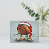 Basketball Kerstmis Feestdagenkaart (Staand voorkant)