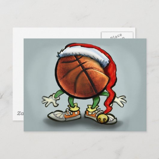 Basketball Kerstmis Feestdagenkaart (Voorkant / Achterkant)