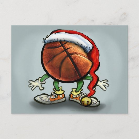 Basketball Kerstmis Feestdagenkaart (Voorkant)