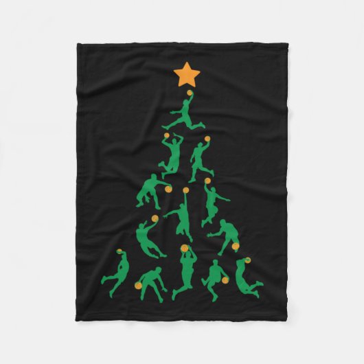 Basketball Kerstmis Fleece Deken (Voorkant)