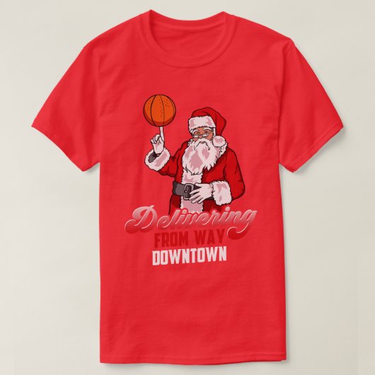 Basketball-kerstmis Funny Basketball Player-progra T-shirt (Design voorkant)