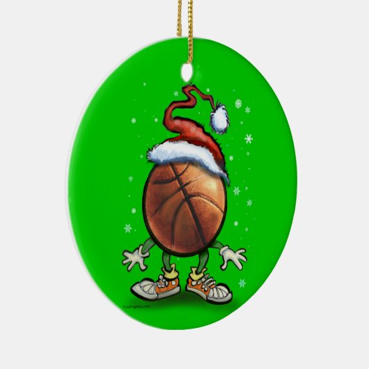 Basketball Kerstmis Keramisch Ornament (Rechts)
